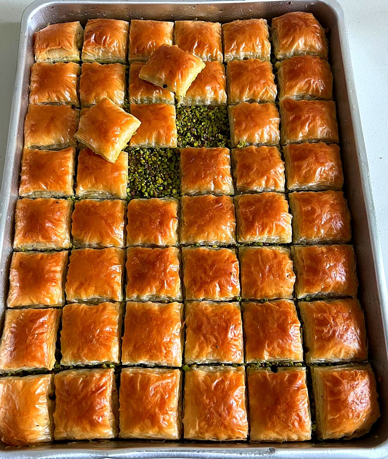 Premium Square Baklava with Antep Pistachio - 48 Slice