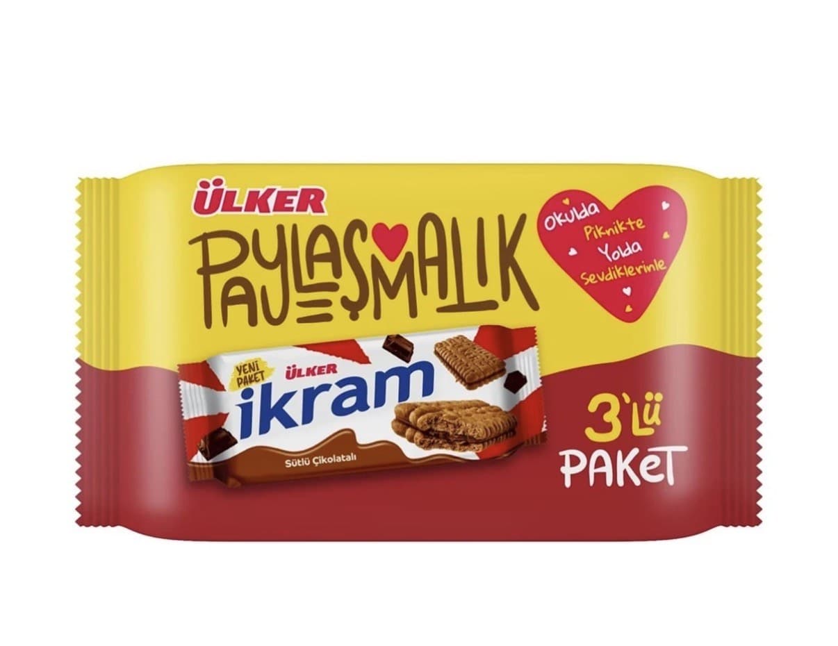 Ülker İkram Milk Chocolate Biscuits (3-pack), 84 g